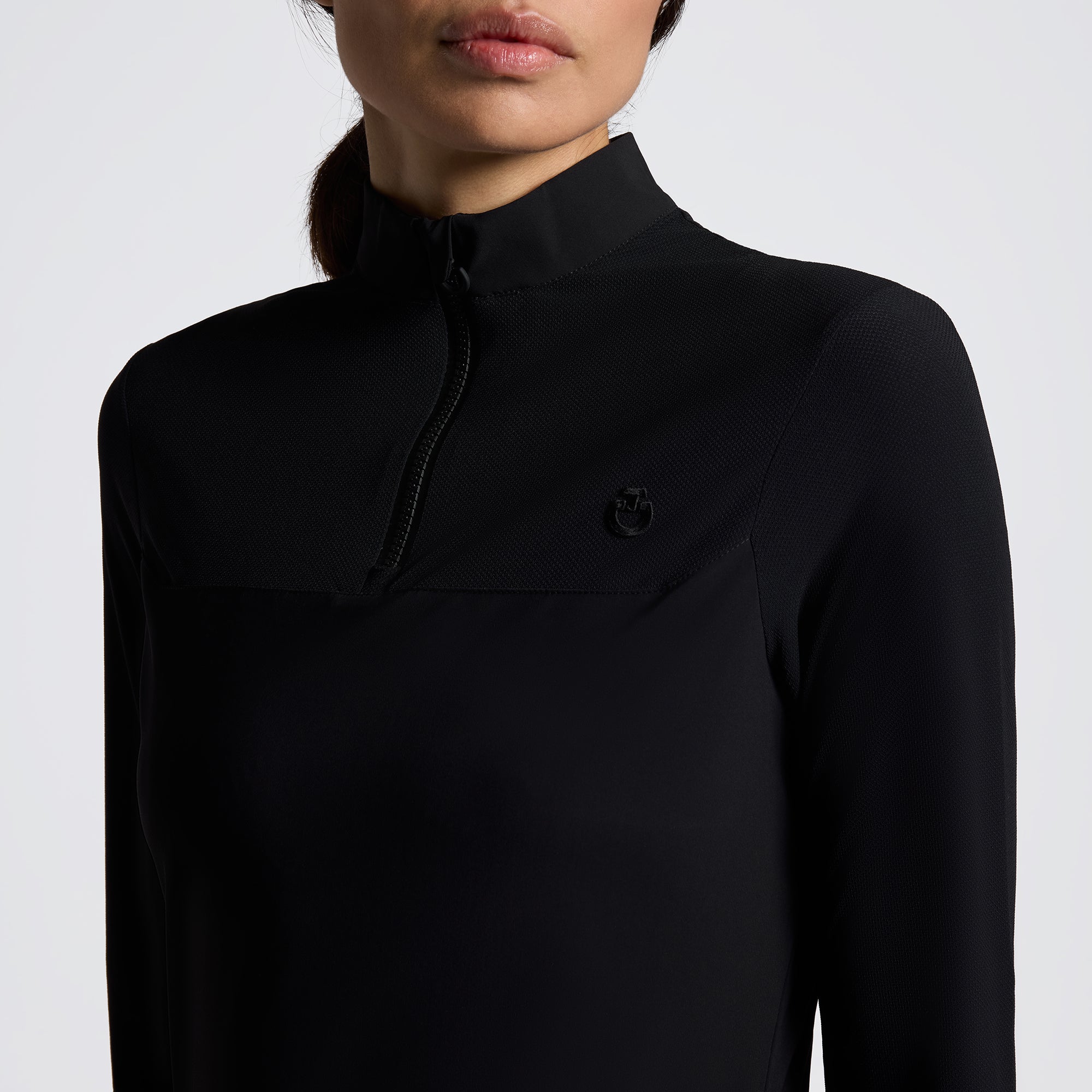 CAVALLERIA TOSCANA WOMEN'S L/S JERSEY W/ PERFORATED INSERTS TRAINING