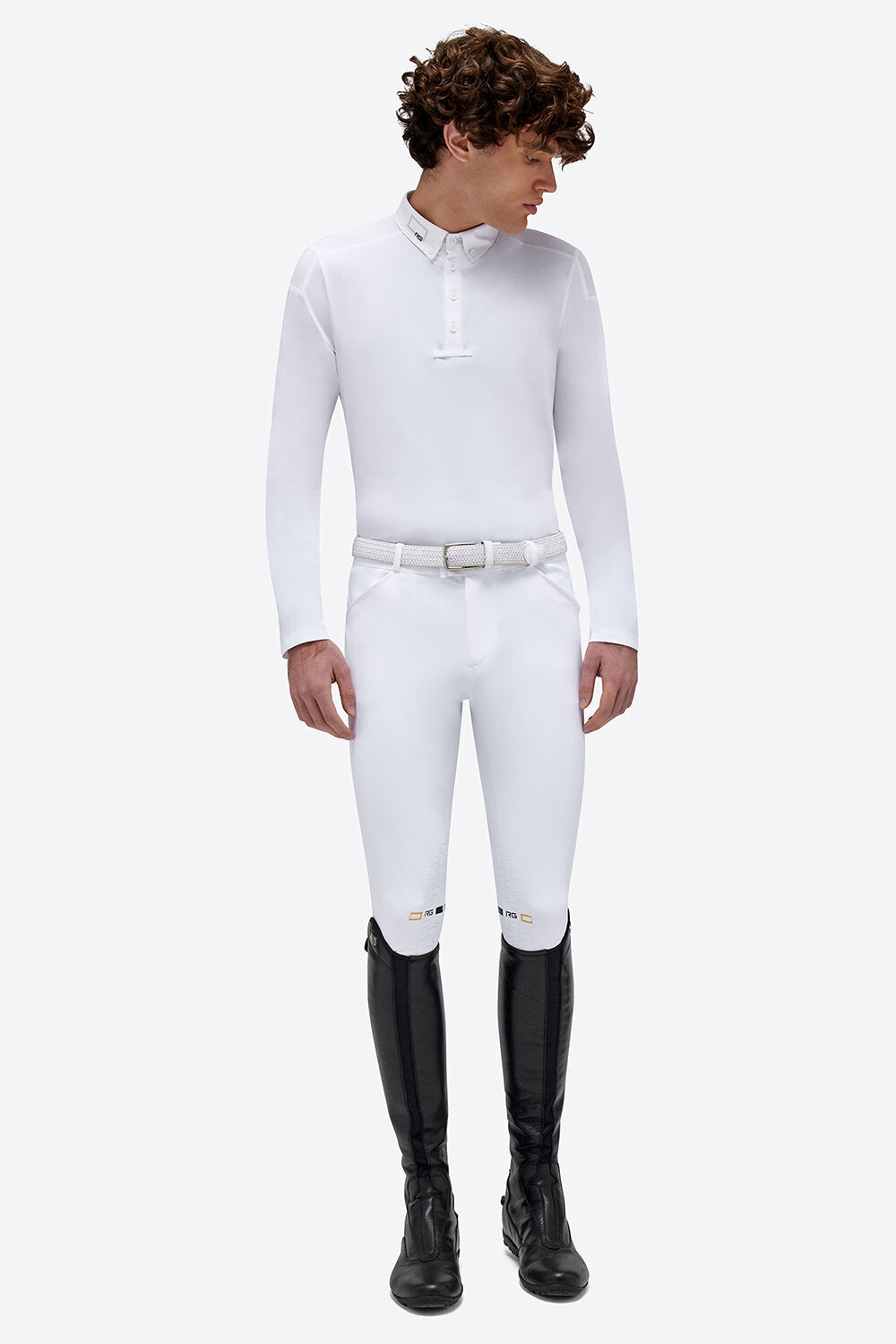 RG MENS JERSEY WITH PERFORATED INSERT L/S BOTTON COMPETITION SHIRT
