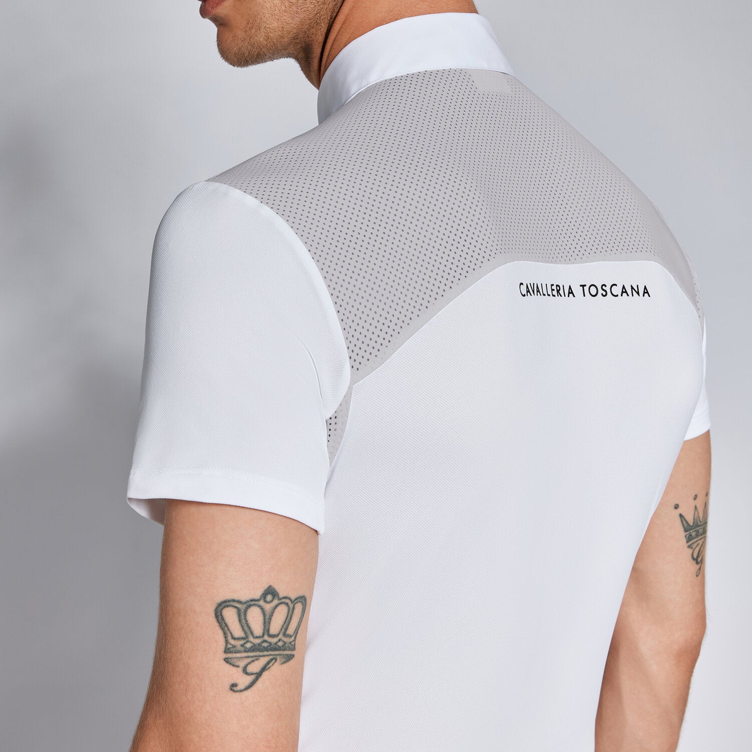 CAVALLERIA TOSCANA MEN'S TECHN PIQUET S/S COMPETITION BUTTON POLO