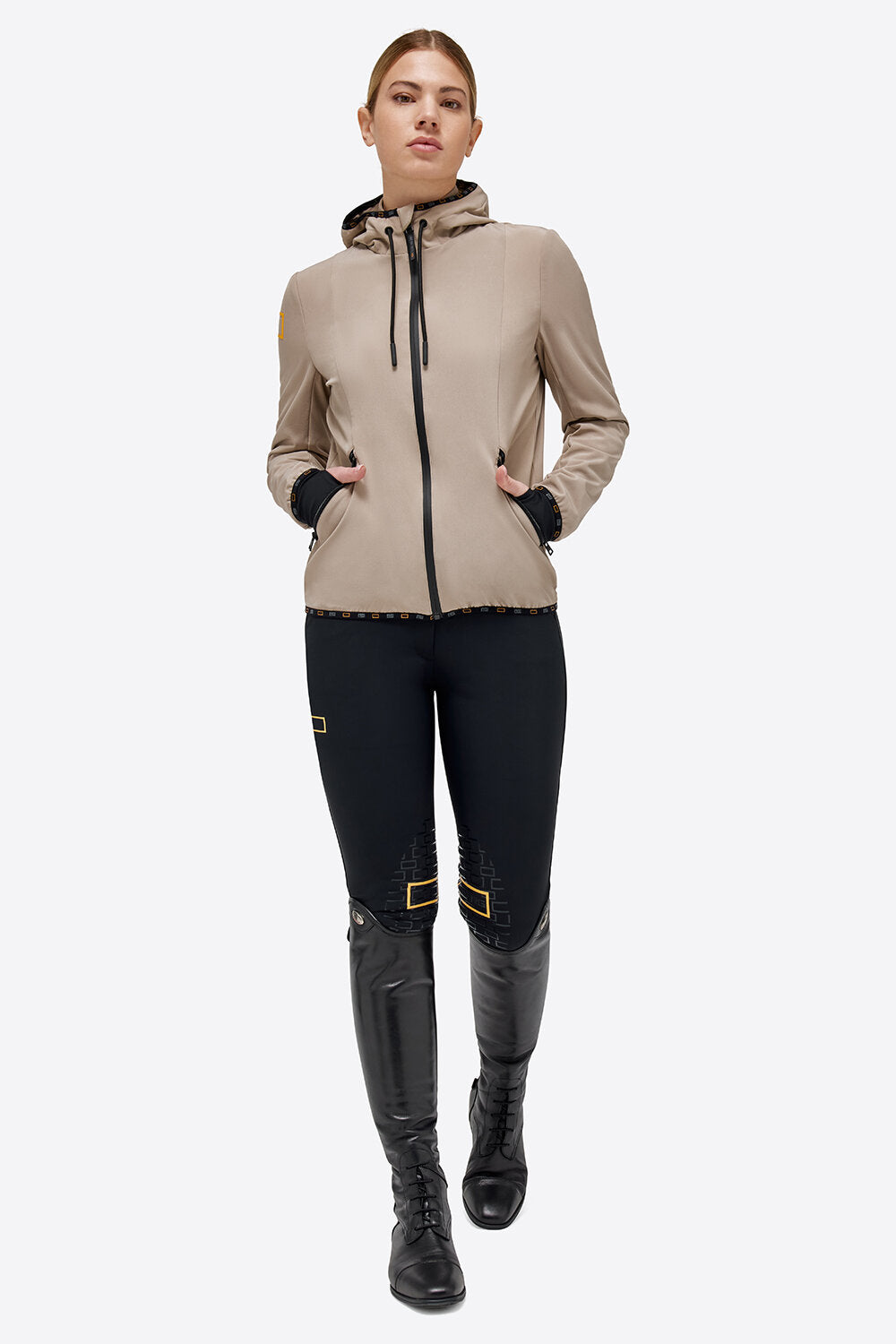 RG WOMENS Jersey Hooded Zip Softshell Jacket
