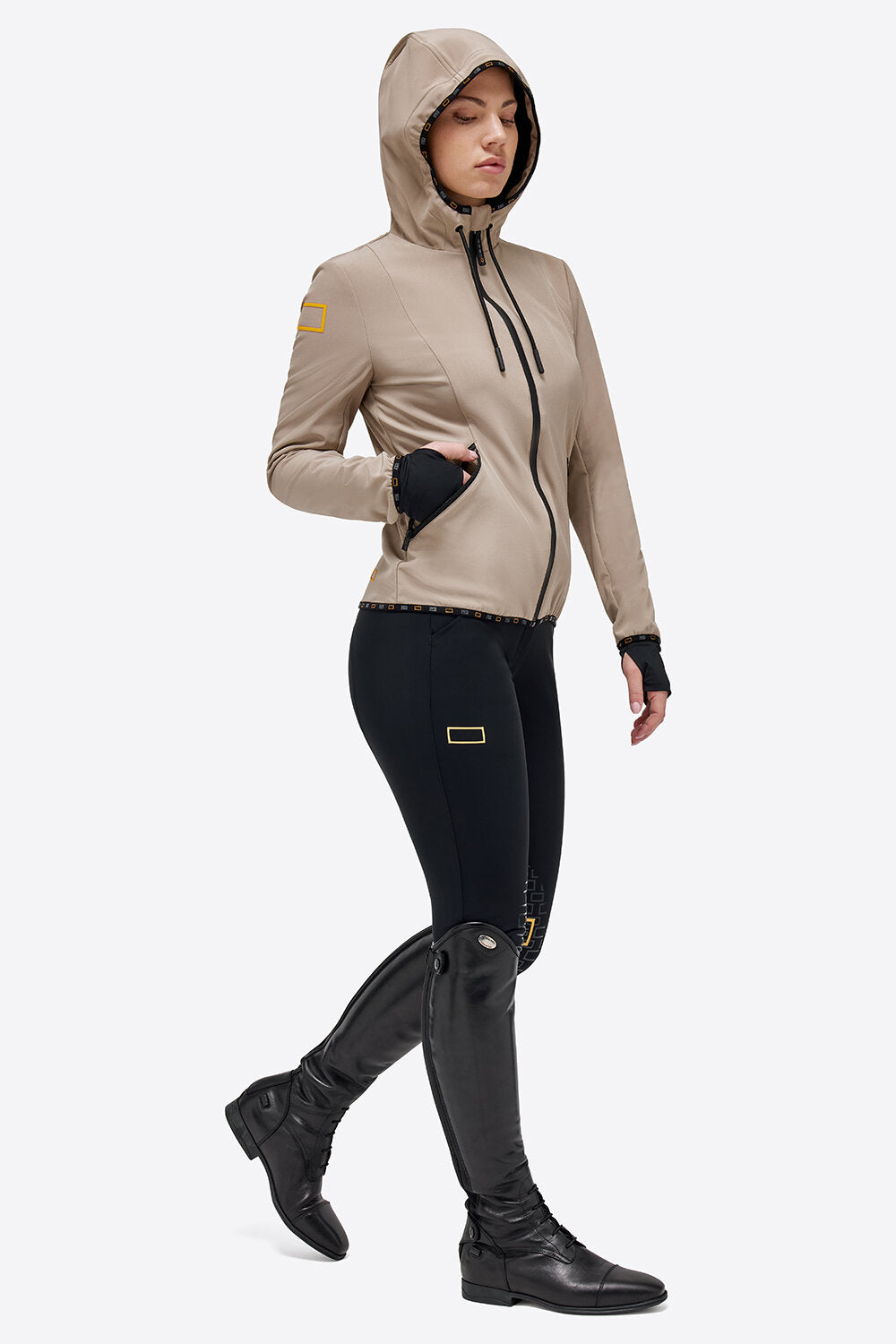 RG WOMENS Jersey Hooded Zip Softshell Jacket