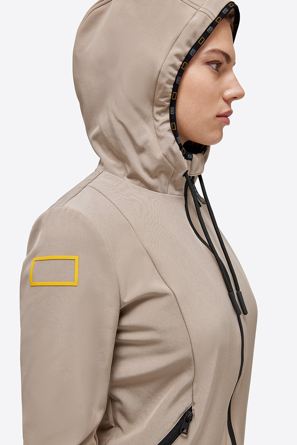 RG WOMENS Jersey Hooded Zip Softshell Jacket