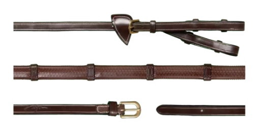 DYON 1/2 CONVERTER RUBBER REINS WITH 7 LEATHER LOOPS - D COLLECTION