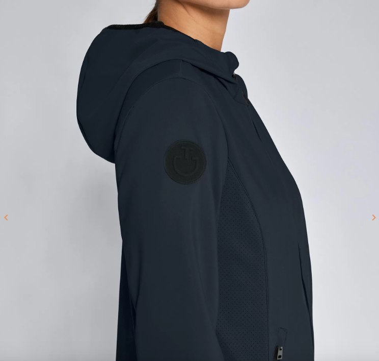 CAVALLERIA TOSCANA PERFORATED JERSEY HOODED SOFTSHELL JACKET