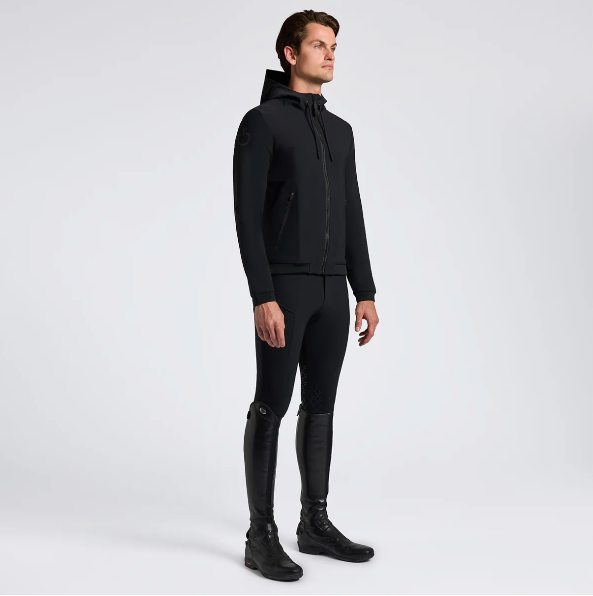 Cavalleria Toscana Men's Perforated Jersey Inserts/hooded Softshell