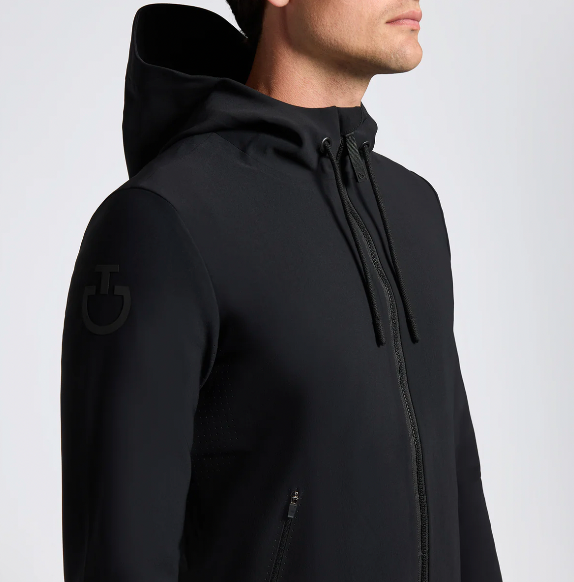 Cavalleria Toscana Men's Perforated Jersey Inserts/hooded Softshell