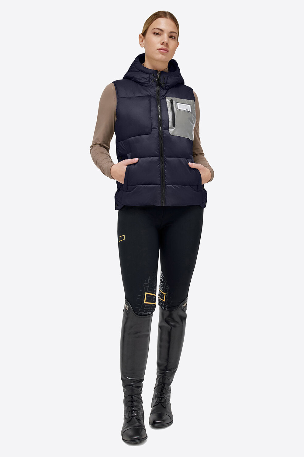 RG WOMENS NYLON QUILTED HOODED PUFFER VEST