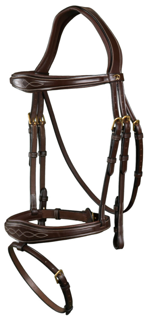 DY'ON ANATOMIC FLASH NOSEBAND BRIDLE - D - COLLECTION BROWN