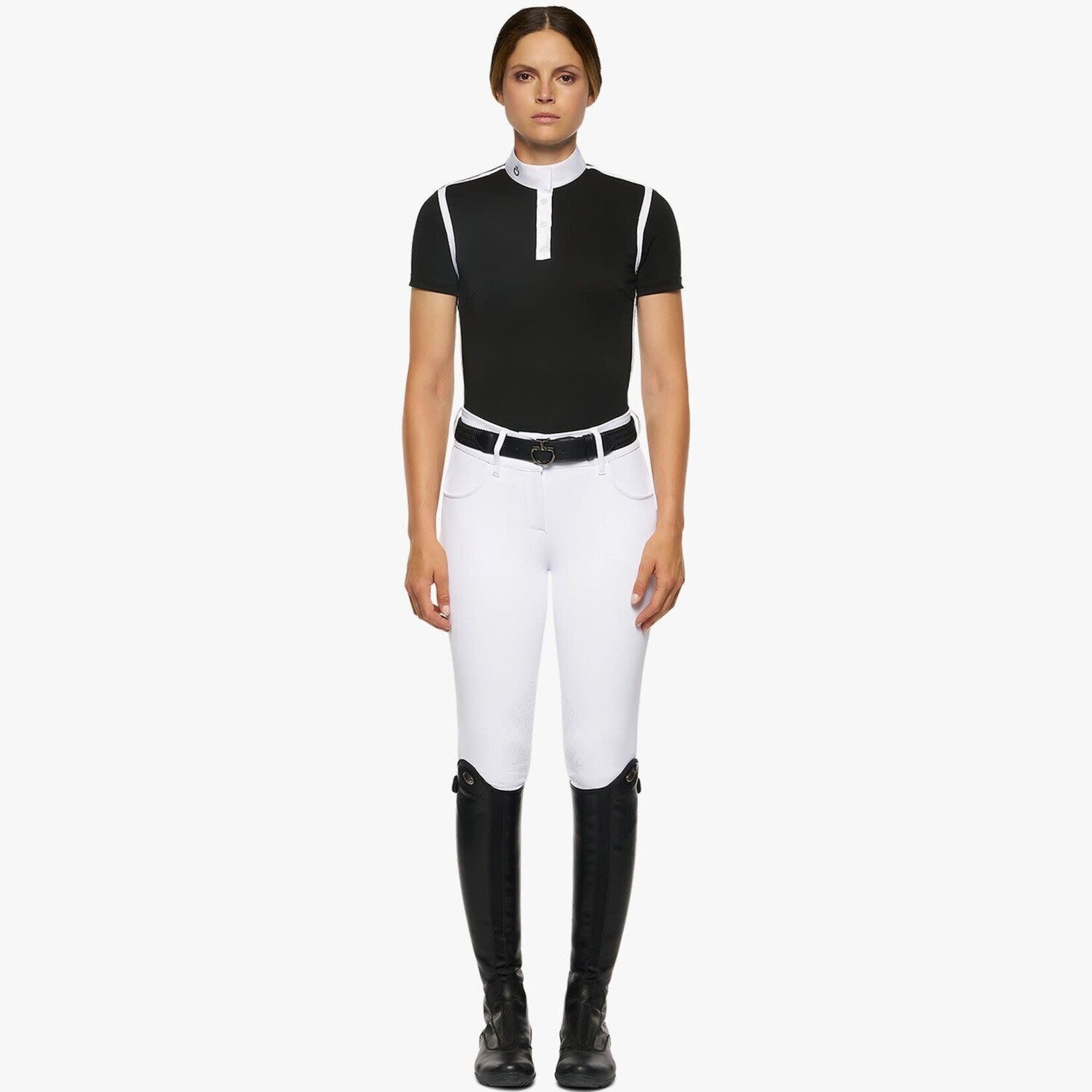 CAVALLERIA TOSCANA Jersey Pique Contour S/S Button Competition Polo