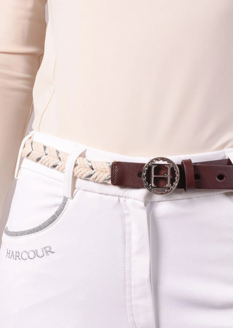 BLOOME BELT Beige w silver 95cm
