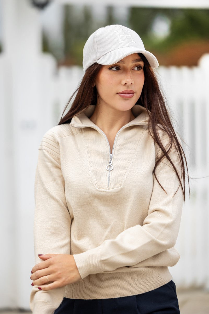 Harcour Pachana Front Zip Pullover Sweater