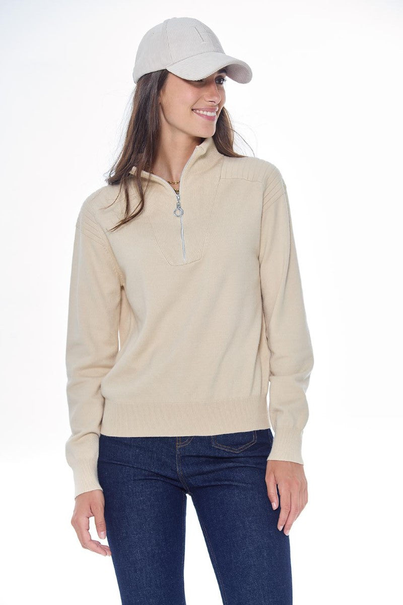 Harcour Pachana Front Zip Pullover Sweater