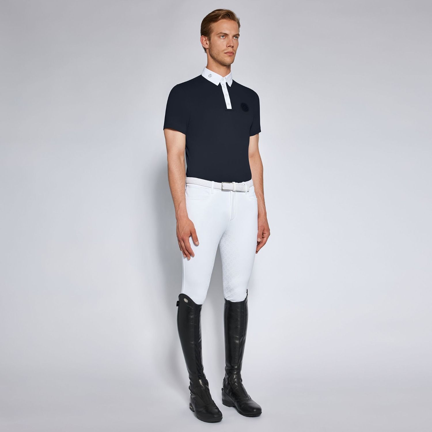 CAVALLERIA TOSCANA MEN'S TECH PIQUET S/S COMPETITION PUTTON POLO