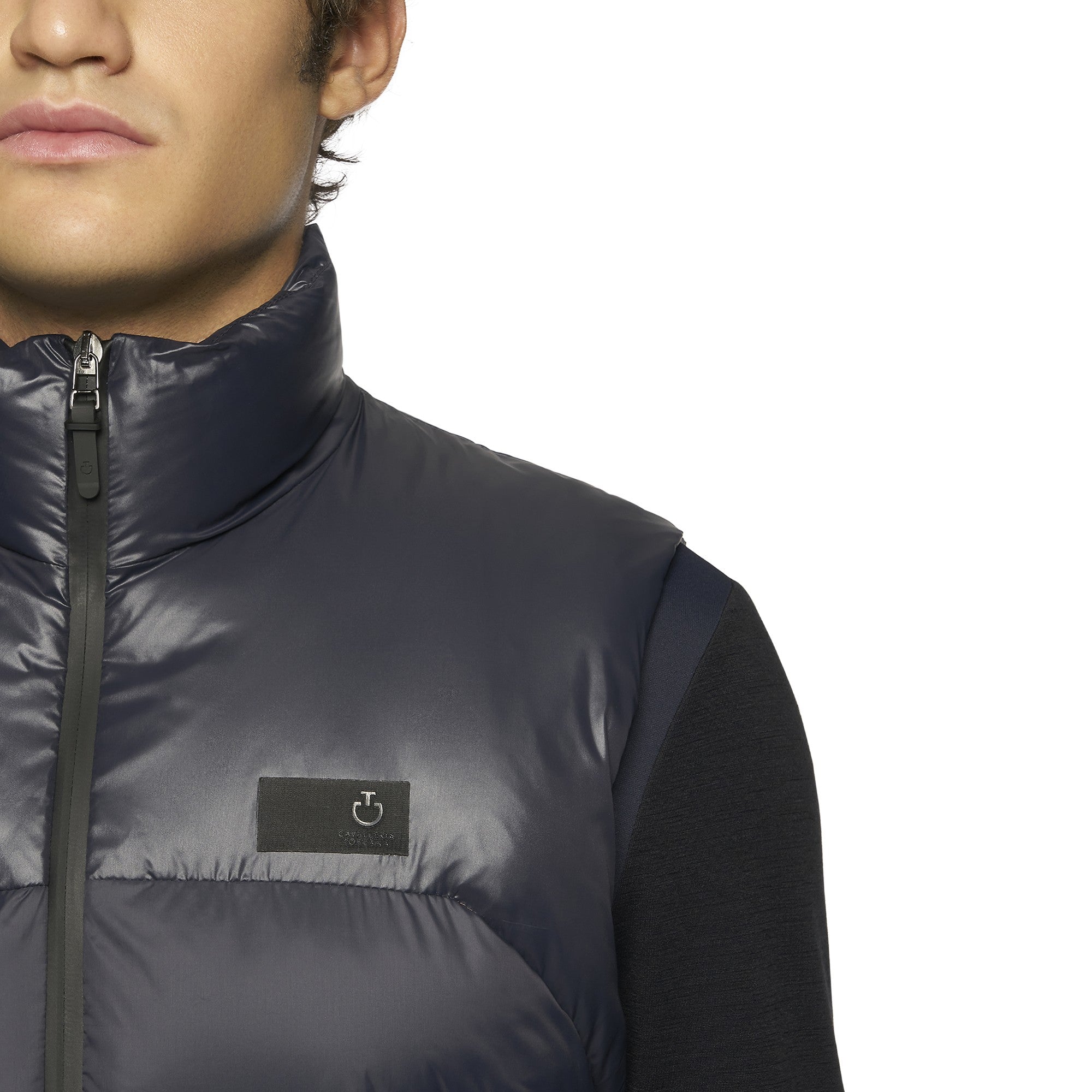 CAVALLERIA TOSCANA MEN'S SHINY/MATTE NYLON PUFFER VEST