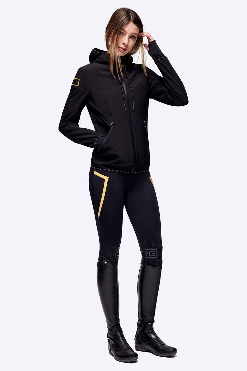 RG WOMENS Jersey Hooded Zip Softshell Jacket