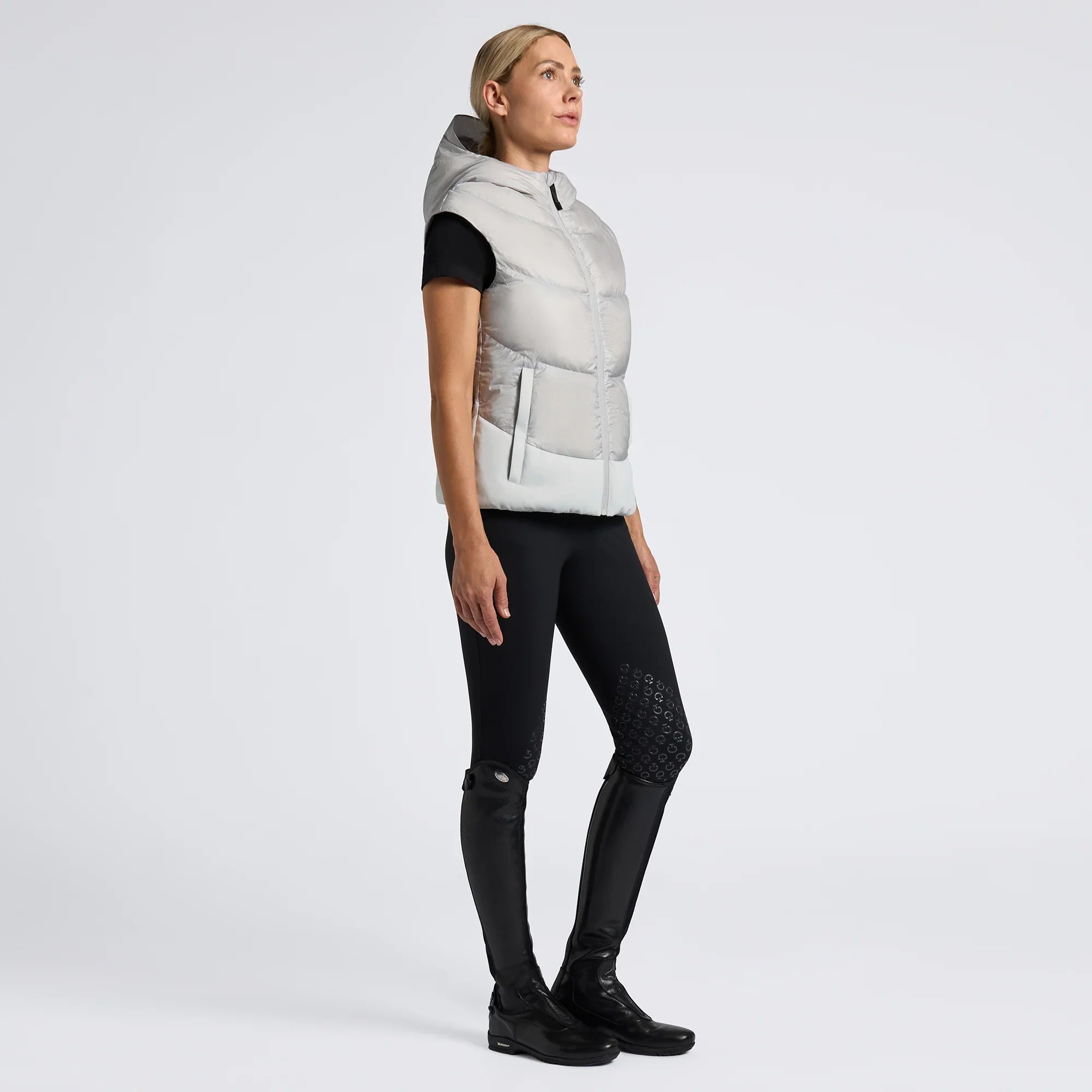 CAVALLERIA TOSCANA Hooded Down Padded Nylon Vest LADIES